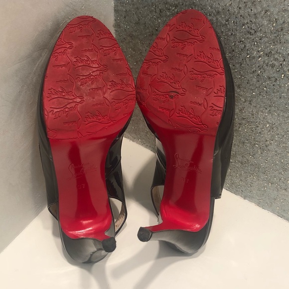 🔴sold🔴Christian Loubount black Patent peep toe - Picture 5 of 8